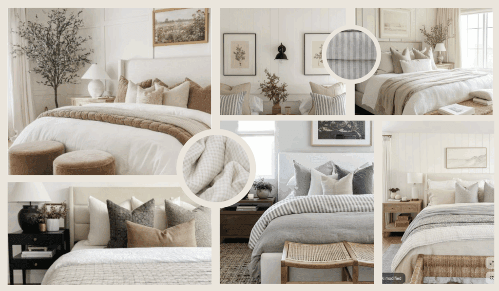 Inspiration images for a coastal inspired bedroom